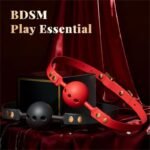 Hotsvibe Premium Leather BDSM Restraints Ball Gag Mouth Plug with 3 Breathing Holes Silicone Bondage Ball Gag for Sex - Image 6