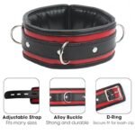 Leather Sex Collar Set for Women Sex Leashes Comfortable for (13"-18") Neck Circumference - Image 4