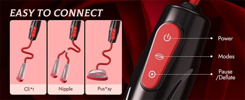 Nipple Sucking BDSM Toys Kit Electric Vacuum Vagina Sex Pump with 3 Suction Levels and 7 Modes