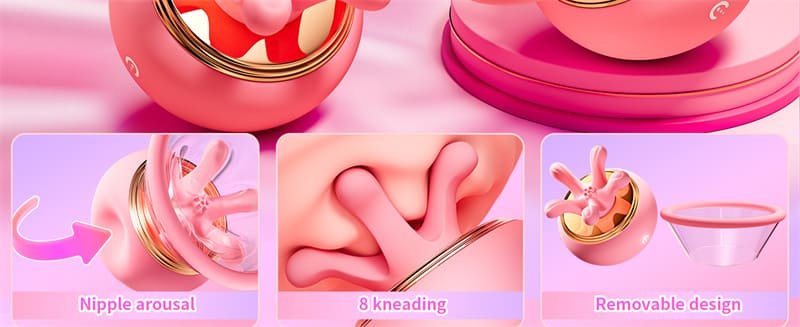 Nipple Toys Sex Toys Vibrator with 9 Kneading and Vibration Modes Nipple Clamps Clit Sucker BDSM Adult Toys