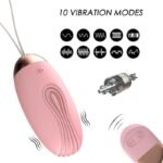 Pink G Spot Clitoral Vibrating Egg, Hotsvibe 10 Vibrations Bullet Vibrator with Remote Control for Couples - Image 2