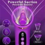 Purple Sucking Vibrator, 3 Sucking 9 Tongue Licking & Vibrating Rose Tongue Vibrators with LCD Display - Image 3