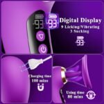 Purple Sucking Vibrator, 3 Sucking 9 Tongue Licking & Vibrating Rose Tongue Vibrators with LCD Display - Image 6