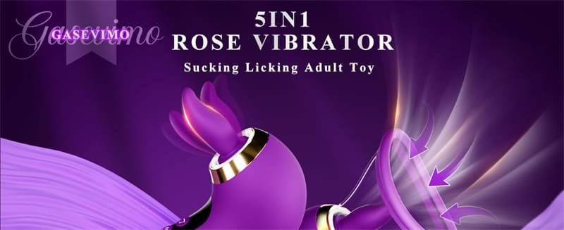 Purple Sucking Vibrator 3 Sucking 9 Tongue Licking Vibrating Rose Tongue Vibrators with LCD Display 7