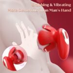 Rose Nipple Toys Nipple Vibrator with 10 Vibration and 10 Grabbing Modes Vibrating Nipple Clamps - Image 2