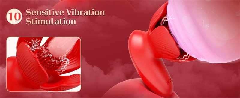 Rose Nipple Toys Nipple Vibrator with 10 Vibration and 10 Grabbing Modes Vibrating Nipple Clamps