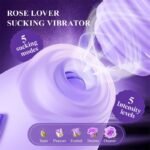 Rose Sucking Vibrator for Women, 5 Sucking 5 Intensity Levels Rose Toy Wide Opening Pulse Pure Sucker Clit Stimulator - Image 2