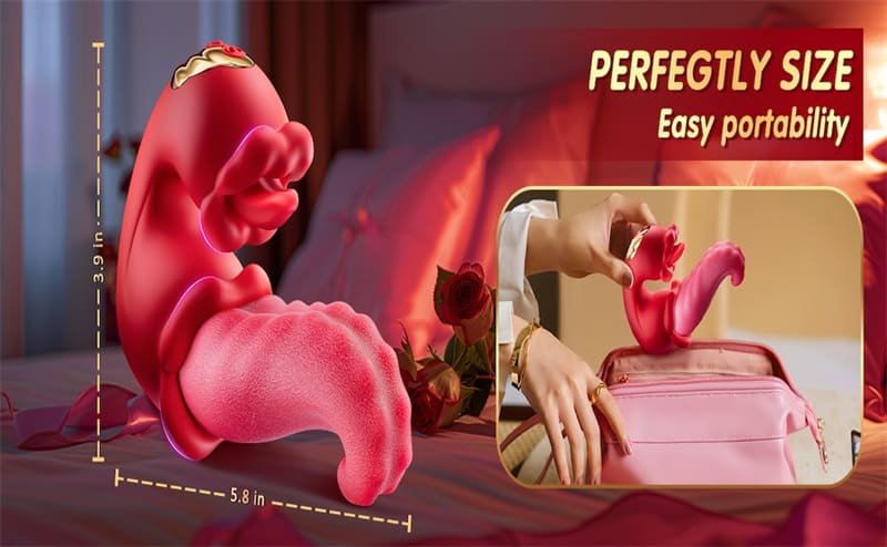 Rose Tongue Vibrator for Women with 10 Tongue Licking Modes Clitoral Stimulator G Spot Vibrator for Couples Orgasms 11