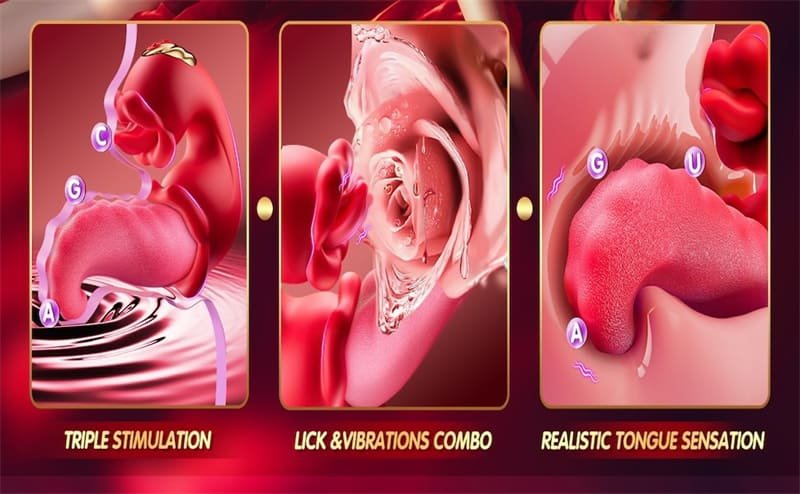 Rose Tongue Vibrator for Women with 10 Tongue Licking Modes Clitoral Stimulator G Spot Vibrator for Couples Orgasms 9