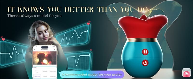 Rose Tongue Vibrator with App - 3IN1 Big Mouth Vibrators with 10 Tongue Licking & Sucking & Vibrating Modes