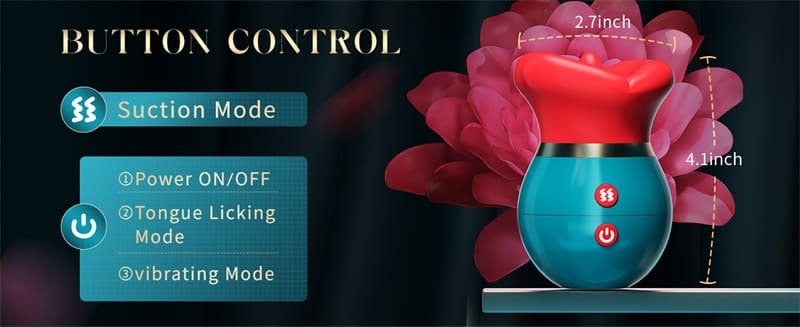 Rose Tongue Vibrator with App - 3IN1 Big Mouth Vibrators with 10 Tongue Licking & Sucking & Vibrating Modes