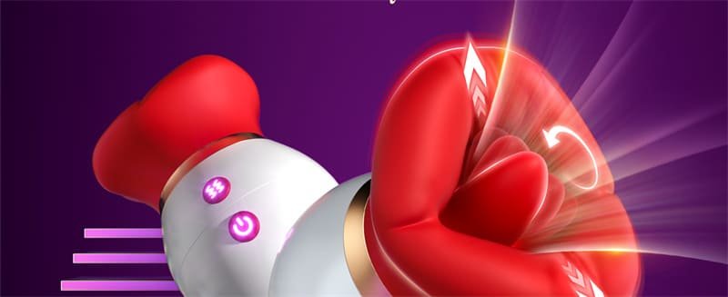 Rose Tongue Vibrator with App, Hotsvibe 10 Tongue Licking & Sucking & Vibrating Clit Nipple Vibrator for Women