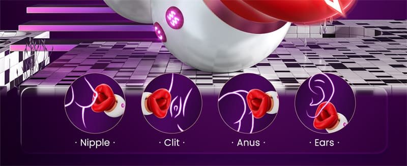 Rose Tongue Vibrator with App, Hotsvibe 10 Tongue Licking & Sucking & Vibrating Clit Nipple Vibrator for Women