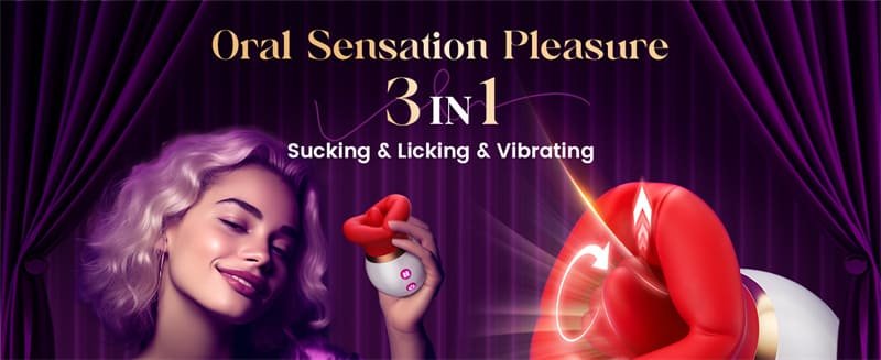 Rose Tongue Vibrator with App, Hotsvibe 10 Tongue Licking & Sucking & Vibrating Clit Nipple Vibrator for Women