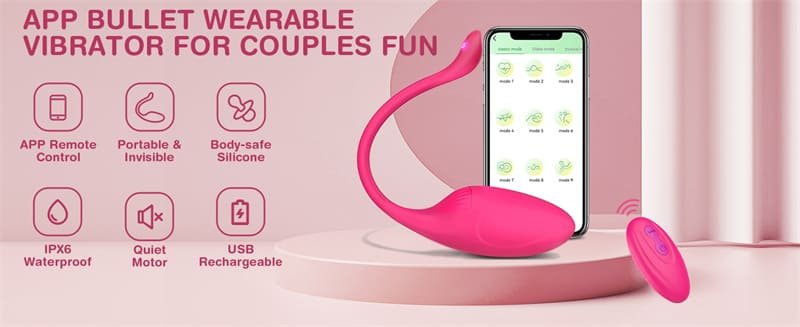 Wearable Vibrator for Couples with App Controlled Pink Love Egg Vibrating Egg with G Spot Clitoral Stimulation 7