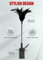16 Inch Feather Tickler with 59 Inch Blindfold Satin Eye Mask Faux Leather Feather Ticklers Teasers Set - Image 7