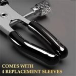 Adjustable Metal Nipple Clamps BDSM Nipple Toys with 4 Replacement Rubber Sleeves - Image 2