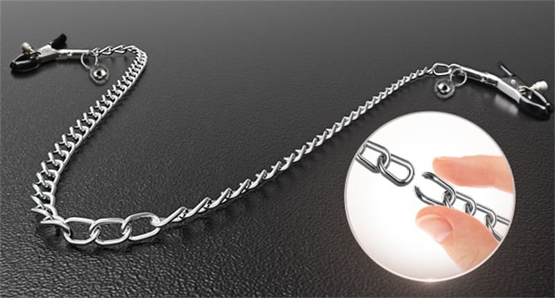 Adjustable Metal Nipple Clamps BDSM Nipple Toys with 4 Replacement Rubber Sleeves