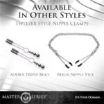 Adjustable Triple Bead Nipple Clamp Set Tweezer-Style Clamps with Soft Vinyl Tips & Weighted Beads - Image 3