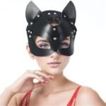Adjustable Women's Sexy Masks Leather Cat Women Mask Cat Face Mask SM Fun Game - Image 2