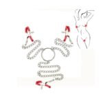 BDSM Adjustable Breast Nipple Clamps with 3 Head Nipple Clips for Adult Play Sexy Clitoral Clamps Chain