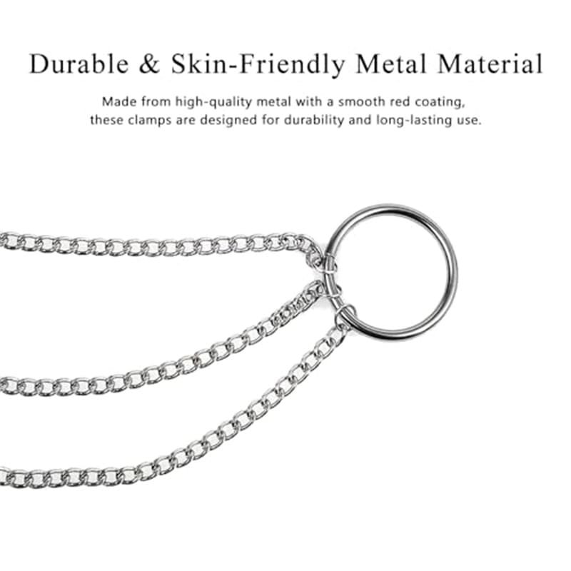 BDSM Adjustable Breast Nipple Clamps with 3 Head Nipple Clips for Adult Play Sexy Clitoral Clamps Chain 4 BDSM Adjustable Breast Nipple Clamps with 3 Head Nipple Clips for Adult Play Sexy Clitoral Clamps Chain