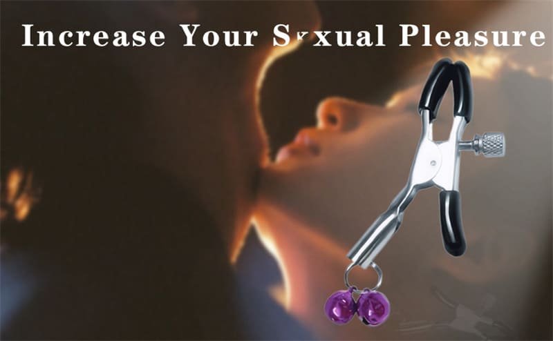 BDSM Adjustable Metal Nipple Clamps with Bell Nipple Clips BDSM Toys for Sensory Play & Teasing