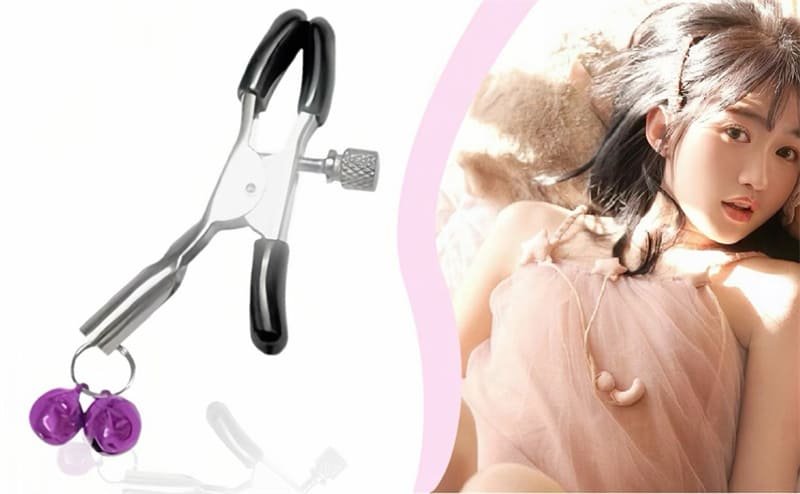 BDSM Adjustable Metal Nipple Clamps with Bell Nipple Clips BDSM Toys for Sensory Play & Teasing