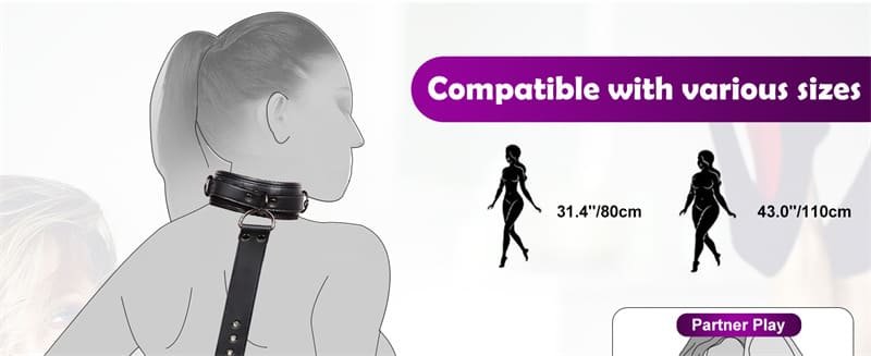 BDSM Bondage Neck to Wrist Restraints Kit Sex Restraints Set SM Sexy Slave Beginner Role Play Toy