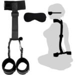 BDSM Neck to Wrist Restraints Bondage Set with Blindfold Adjustable Bondage Set for Couples SM Games