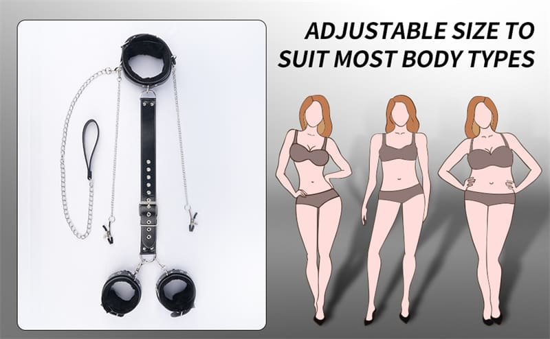 BDSM Sex Bondage Restraints Set Sex Toys for Couples Neck to Wrist BDSM Kit
