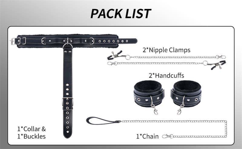 BDSM Sex Bondage Restraints Set Sex Toys for Couples Neck to Wrist BDSM Kit 5 BDSM Sex Bondage Restraints Set Sex Toys for Couples Neck to Wrist BDSM Kit