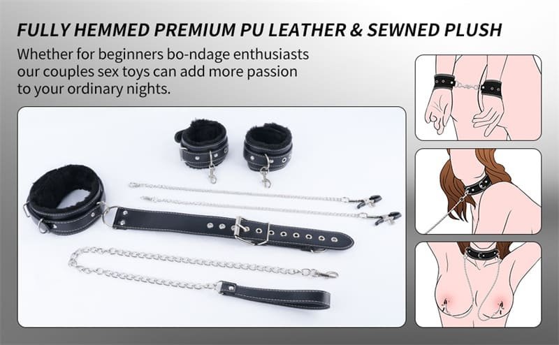 BDSM Sex Bondage Restraints Set Sex Toys for Couples Neck to Wrist BDSM Kit