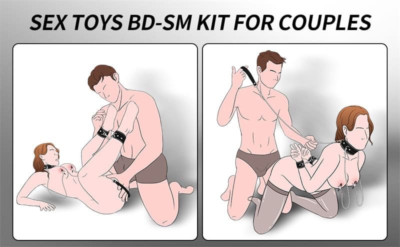 BDSM Sex Bondage Restraints Set Sex Toys for Couples Neck to Wrist BDSM Kit