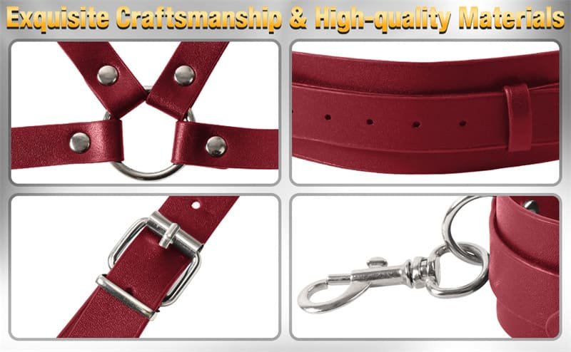 BDSM Sex Bondage Thigh Cuffs & Breast Restraints Wrist Bondage Gear Accessories for Couples Kinky