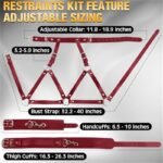 BDSM Sex Bondage Thigh Cuffs & Breast Restraints Wrist Bondage Gear Accessories for Couples Kinky - Image 4