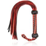 BDSM Sex Whips 23 inch Red & Black Faux Leather BDSM Whip for Women Adult Couples
