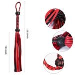 BDSM Sex Whips 23 inch Red & Black Faux Leather BDSM Whip for Women Adult Couples - Image 7