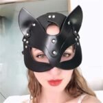 Bunny Fox Cat Woman Leather Sexy Masks Costume Sexy PU Leather Mask for Party Cosplay - Image 7