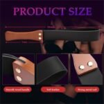 Comfortable Leather Wooden Handle Sex Whip for Adult BDSM Role-Playing Sex Game Paddle Horse Whip - Image 5