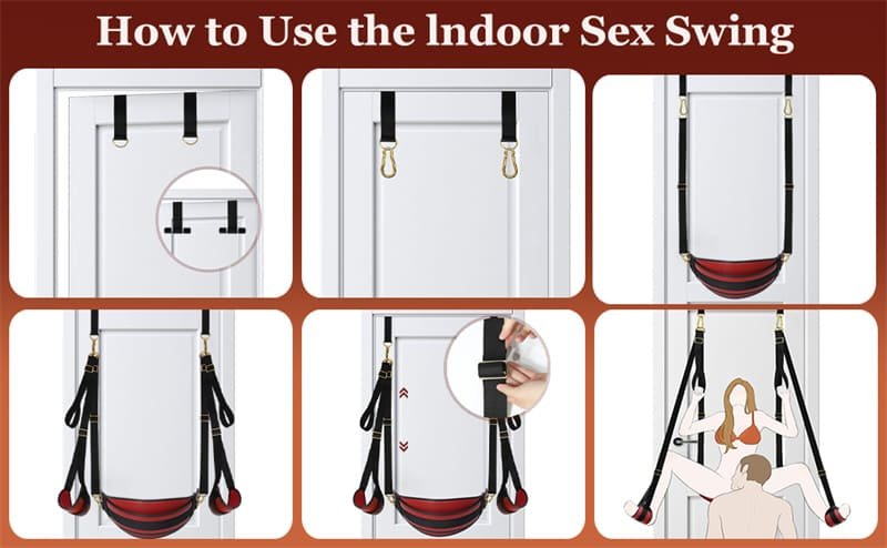 Door Sex Swing BDSM Bondage Thigh Restraints with Adjustable Sex Straps Hardware Buckle Leather