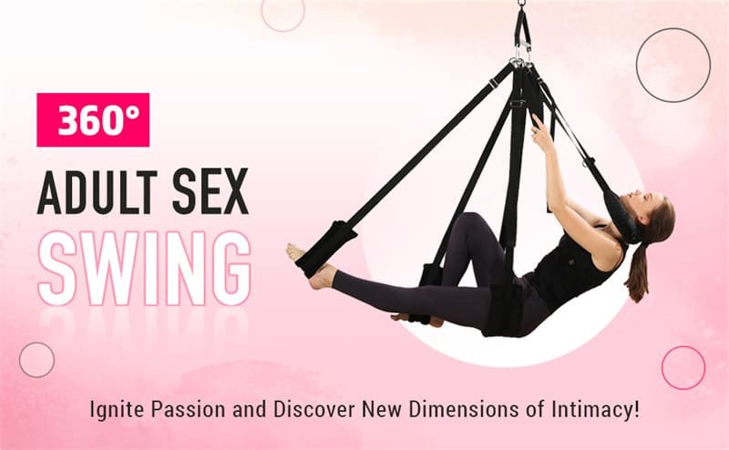 Hotsvibe 360 Degree Spinning Indoor Ceiling Adult Sex Swing with Premium Paint Stand