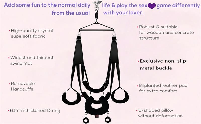 Hotsvibe 360 Degree Spinning Indoor Ceiling Adult Sex Swing with Premium Paint Stand