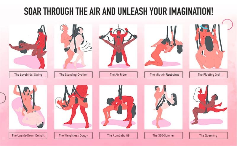 Hotsvibe 360 Degree Spinning Indoor Ceiling Adult Sex Swing with Premium Paint Stand