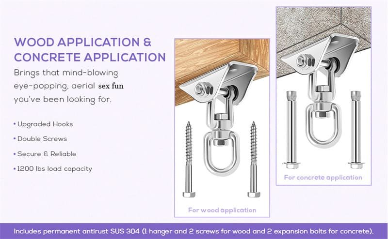 Hotsvibe 360 Degree Spinning Indoor Ceiling Adult Sex Swing with Premium Paint Stand