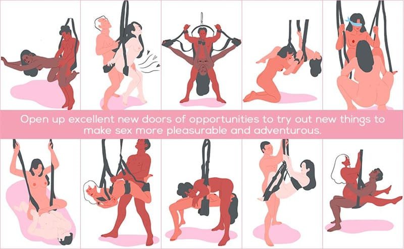 Hotsvibe 360° Degree Spinning Ceiling Indoor Sex Swing with Premium Paint Stand Sex Swivel Sling Set