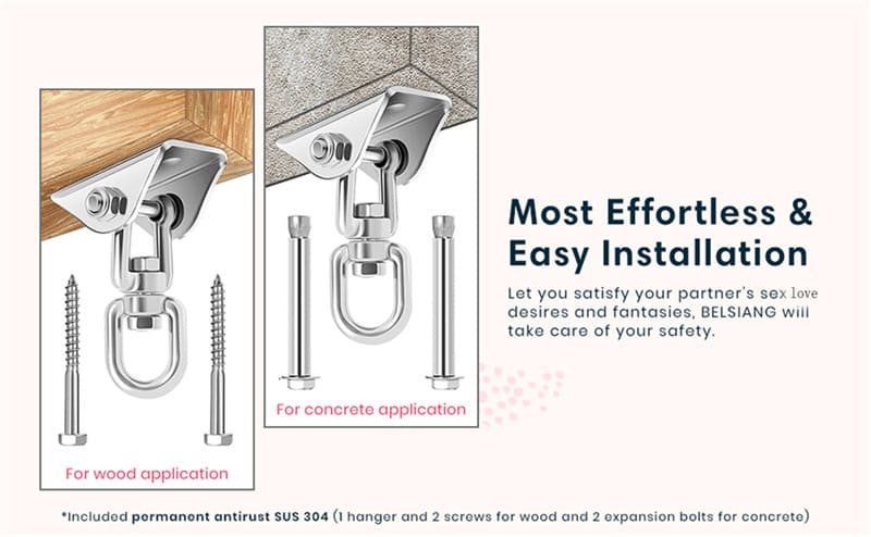 Hotsvibe 360° Degree Spinning Ceiling Indoor Sex Swing with Premium Paint Stand Sex Swivel Sling Set