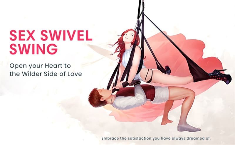 Hotsvibe 360° Degree Spinning Ceiling Indoor Sex Swing with Premium Paint Stand Sex Swivel Sling Set