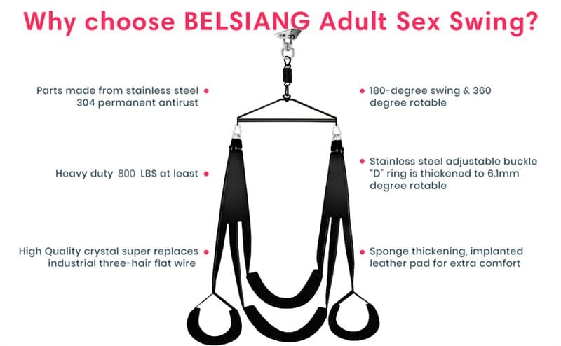 Hotsvibe 360° Degree Spinning Ceiling Indoor Sex Swing with Premium Paint Stand Sex Swivel Sling Set