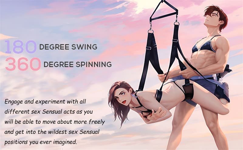 Hotsvibe 360° Degree Spinning Ceiling Indoor Sex Swing with Premium Paint Stand Sex Swivel Sling Set